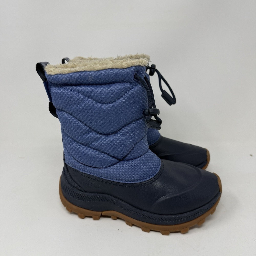 L.L. Bean Kids Access Insulated Snow Winter Boots Sz 12 PullOn Shoe Carbon Navy